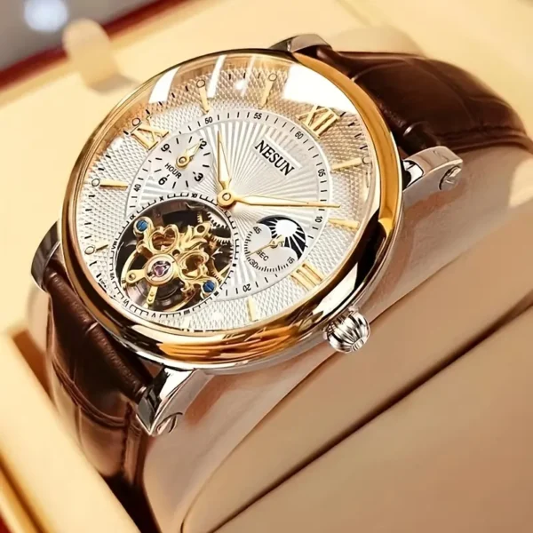 Nesun MenS Watch Business Gentleman Mechanical Watch Fully Automatic Luminous Fashion Hollow Male